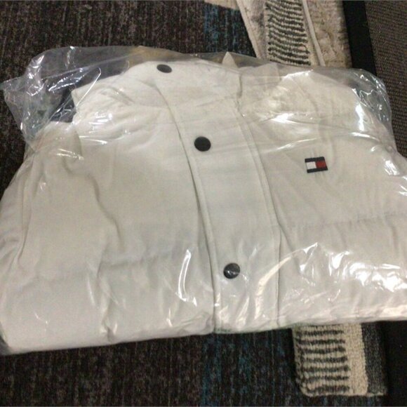Tommy Hilfiger White Quilted Snorkel Bomber Parka Jacket M Streetwear winter - Picture 10 of 10
